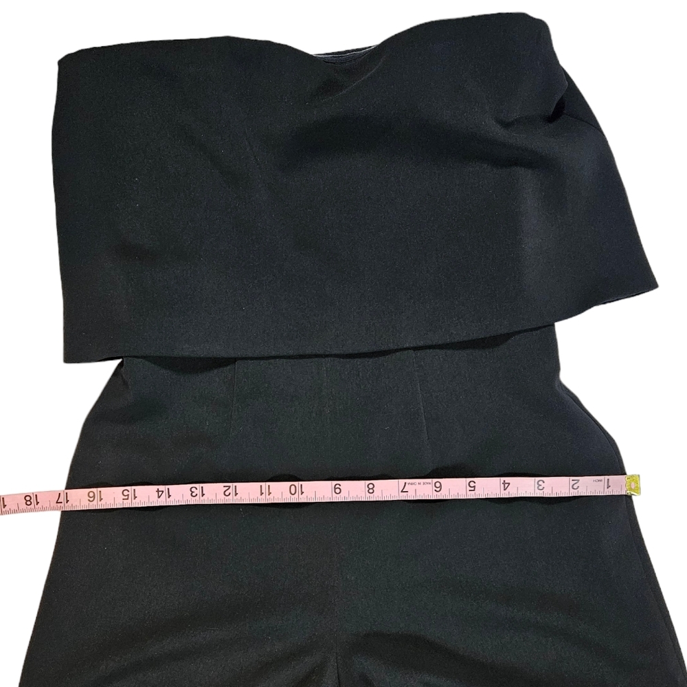Jay Godfrey Moore Black Wide Leg Jumpsuit Size 0 Strapless Cut Out Back Classic - Picture 15 of 16